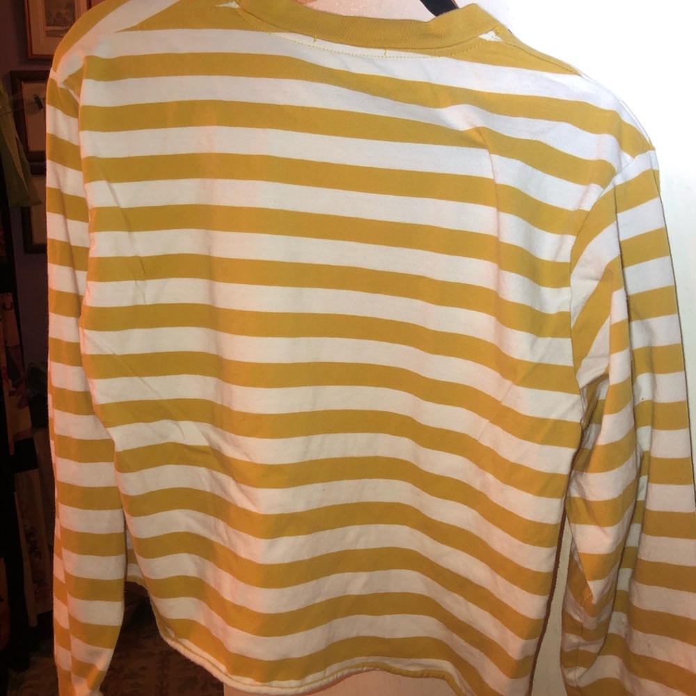 Brandy Melville yellow and white stripped shirt